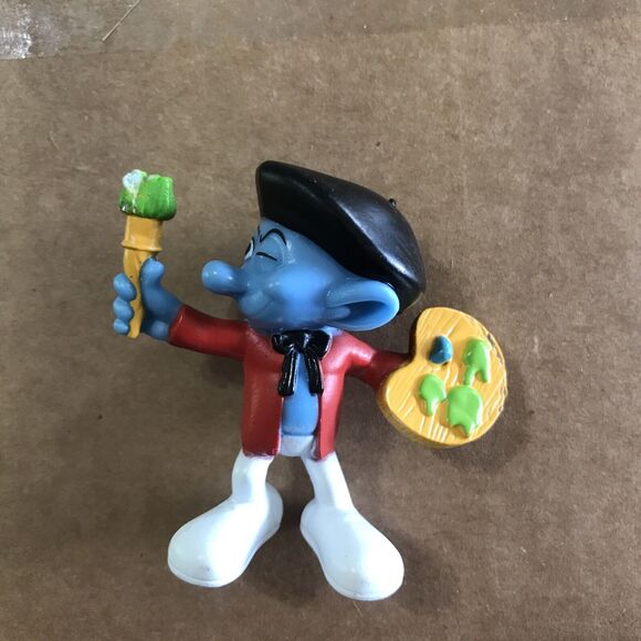 Painter Smurf Collectible Figurine McDonalds Happy Meal Toy 2011 PEYO PVC - Picture 1 of 5